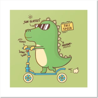 SCOOTER DINO Posters and Art